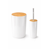 Χαρτοδοχείο – Πιγκάλ Πλαστικό/Bamboo Λευκό 2178