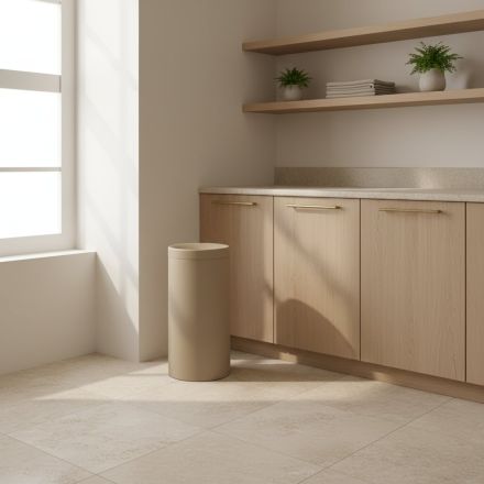 Καλάθι Ανοξείδωτο Μπεζ Ματ 65lt Pam 663470-103