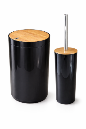 Χαρτοδοχείο – Πιγκάλ Πλαστικό/Bamboo Μαύρο 2180