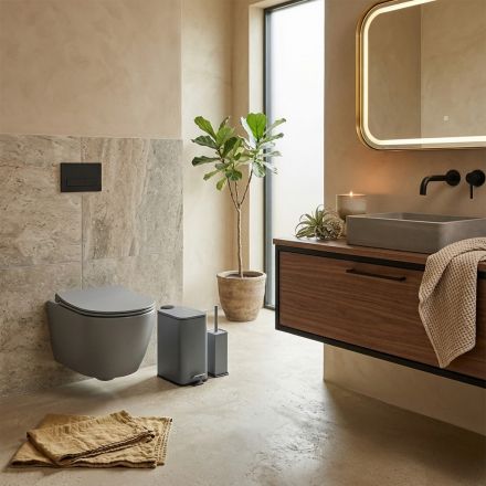 Σετ Χαρτοδοχείο – Πιγκάλ 5lt Γκρι Ματ Soft Close Μεταλλικό 2126