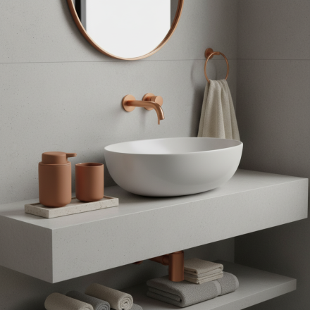 Σετ Μπάνιου Ντισπένσερ–Ποτηροθήκη Terracotta Zone Denmark Ume 31543