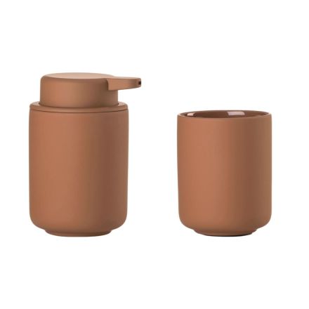 Σετ Μπάνιου Ντισπένσερ–Ποτηροθήκη Terracotta Zone Denmark Ume 31543